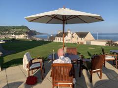 Back in Sidmouth and enjoying a glass of rose in the sun at The Victoria Hotel